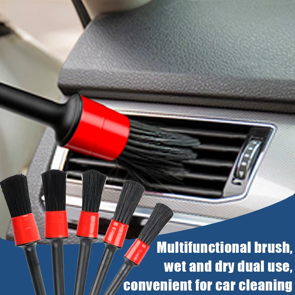 Detailing Brush Set Power Scrubber Drill Brushes Car Polish Pads Car Cleaning Brush for Car Air Vents Rim Dirt Dust Clean Tools