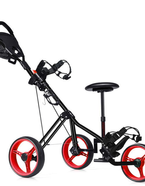 Load image into Gallery viewer, 3 Wheel Folding Push Pull Golf Trolley with Scoreboard Bag
