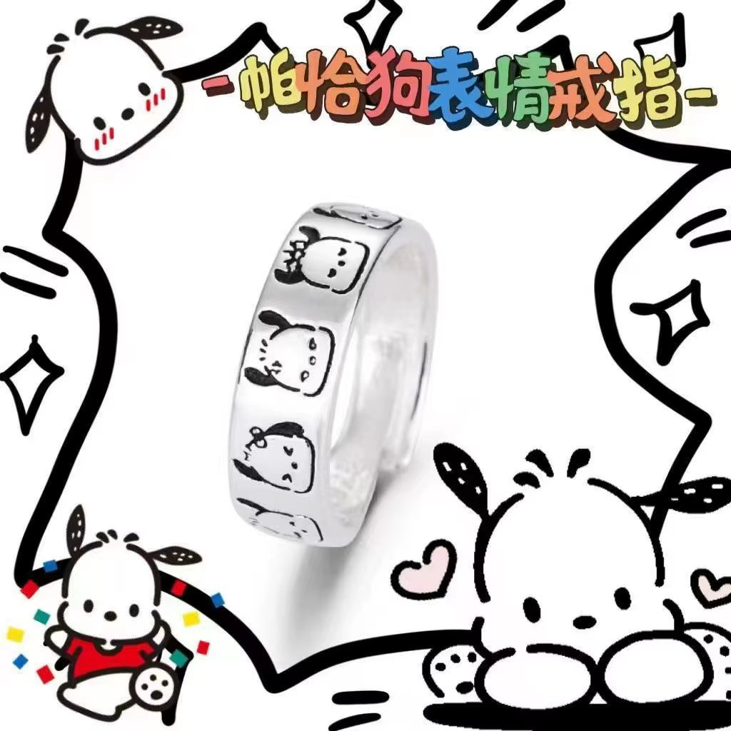 Finger Adjustable Rings Hello Kitty Ring for Women Anime Figure Melody Kuromi Kawaii Gifts for Girls Women