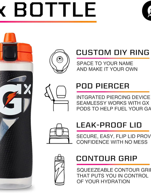 Load image into Gallery viewer, Gx Hydration System, Non-Slip 30Oz Squeeze Bottle - Black
