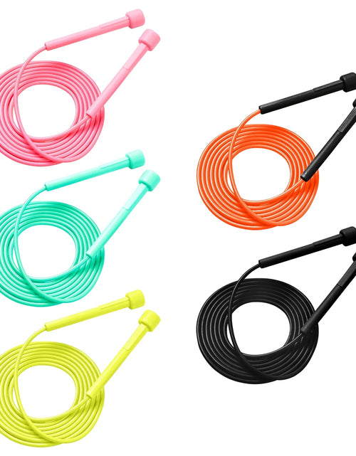 Load image into Gallery viewer, Jump Rope for Student [5 Pack], Flexible Silicone Tangle-Free Jump Rope Cable Length Adjustable Skipping Rope for Exercise Fitness
