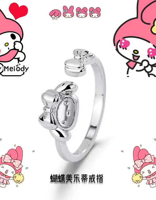 Load image into Gallery viewer, Finger Adjustable Rings Hello Kitty Ring for Women Anime Figure Melody Kuromi Kawaii Gifts for Girls Women
