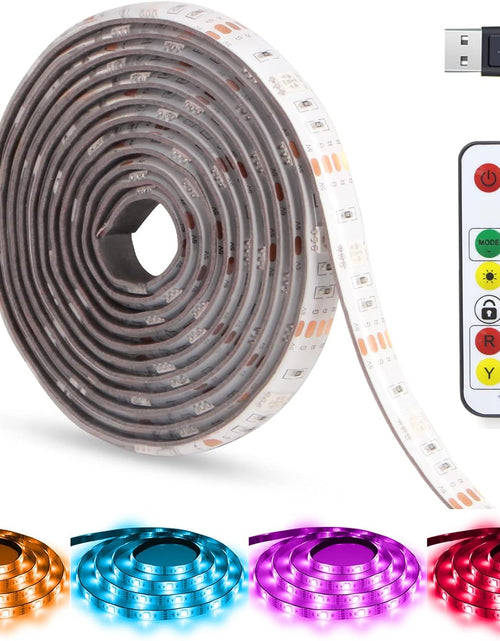 Load image into Gallery viewer, LED Strip Lights USB Powered  Rainbow Color LED Lights Strip LED TV Backlight Strip with RF Remote Color Changing Strip Lights Waterproof IP65 LED Rope Lights LED Lights 2M 6.54FT
