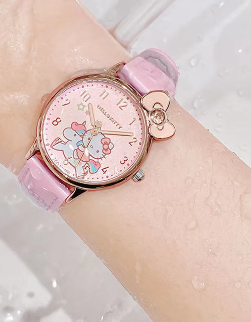 Load image into Gallery viewer, Girls Watch Cute Kuromi Cinnamoroll Quartz Casual Fashion Watch Women Children Birthday Gift Waterproof Watch
