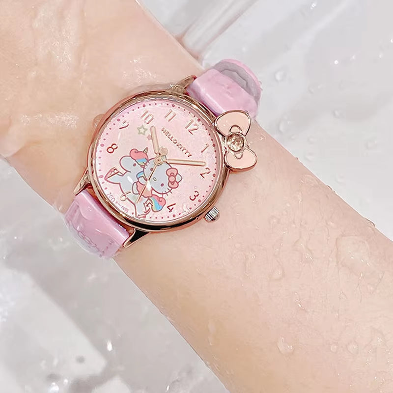 Girls Watch Cute Kuromi Cinnamoroll Quartz Casual Fashion Watch Women Children Birthday Gift Waterproof Watch