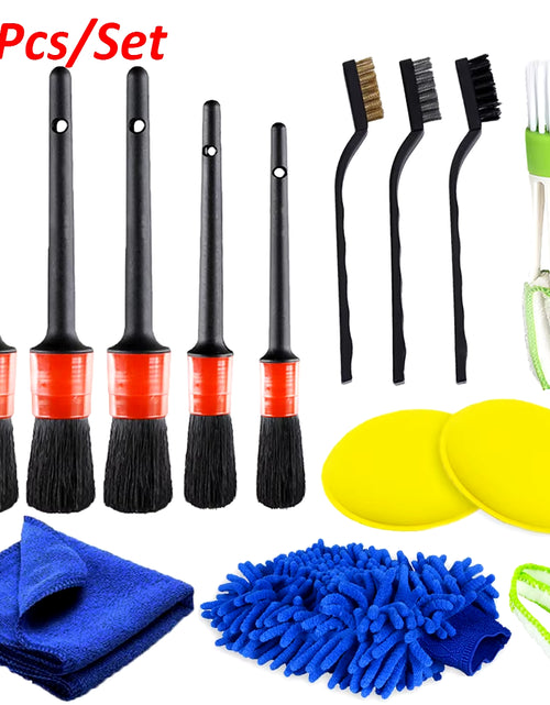 Load image into Gallery viewer, Detailing Brush Set Power Scrubber Drill Brushes Car Polish Pads Car Cleaning Brush for Car Air Vents Rim Dirt Dust Clean Tools
