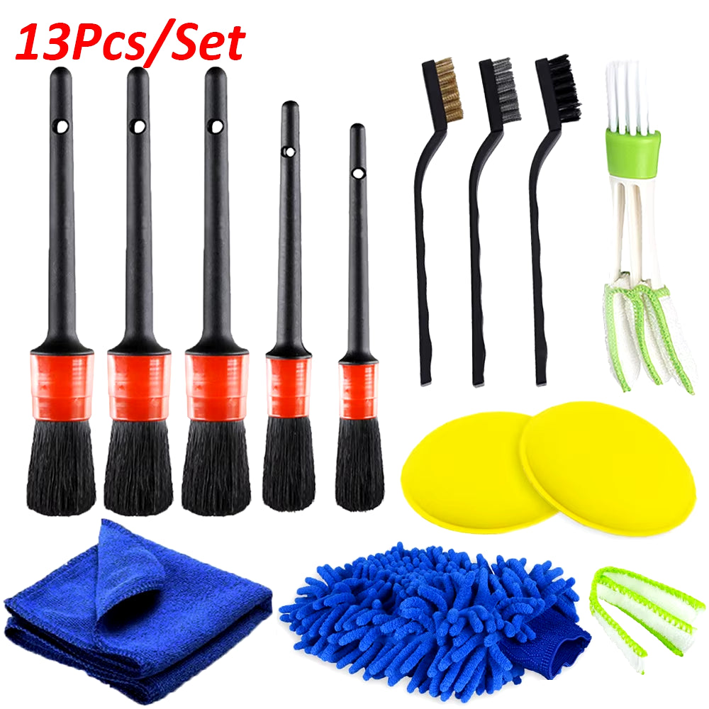 Detailing Brush Set Power Scrubber Drill Brushes Car Polish Pads Car Cleaning Brush for Car Air Vents Rim Dirt Dust Clean Tools