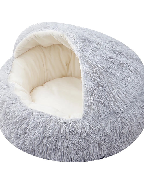 Load image into Gallery viewer, Calming Dog Beds &amp; Cat Cave Bed with Hooded Cover,Removable Washable round Beds for Small Medium Pets,Anti-Slip Faux Fur Fluffy Coved Bed for Improved Sleep,Fits up to 11 Lbs
