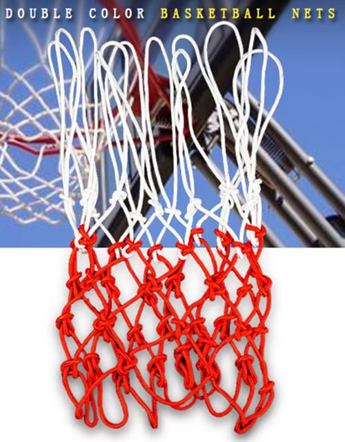 Load image into Gallery viewer, Basketball Net All-Weather Basketball Net Red+White+Blue Tri-Color Basketball Hoop Net Powered Basketball Hoop Basket Rim Net
