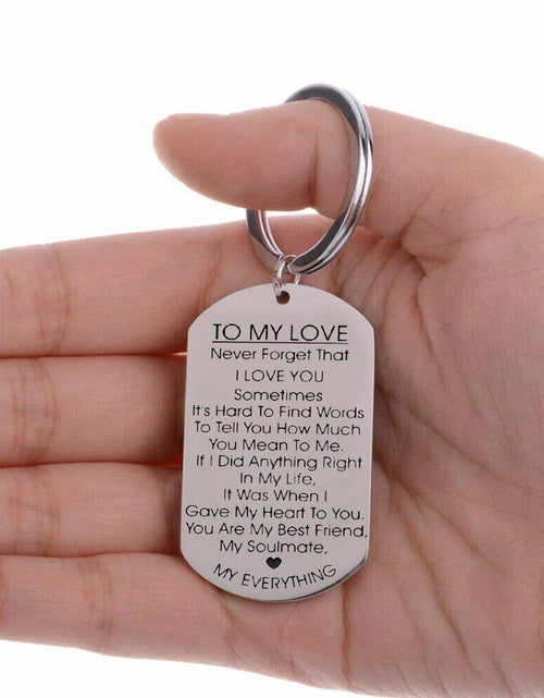 Load image into Gallery viewer, To My Love Keychain Gift for Husband Wife Anniversary Valentines Day Lover Gifts
