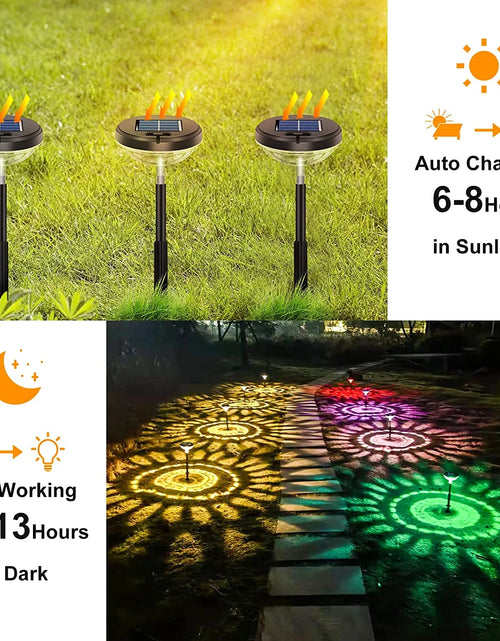 Load image into Gallery viewer, Outdoor Solar Pathway Lights, 6 Pack Dual Mode Waterproof LED Solar Lights for Walkway Yard Garden Lawn Patio - White &amp; Multi-Color
