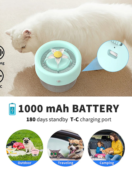 Load image into Gallery viewer, Cat Water Fountain, 1000Mah Battery Pet Water Fountain. Automatic Pet Drinking Fountain, Cat Fountain Blue 35 Oz
