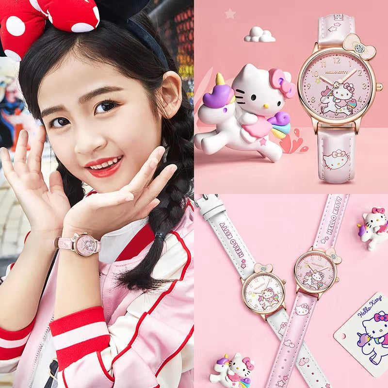 Girls Watch Cute Kuromi Cinnamoroll Quartz Casual Fashion Watch Women Children Birthday Gift Waterproof Watch