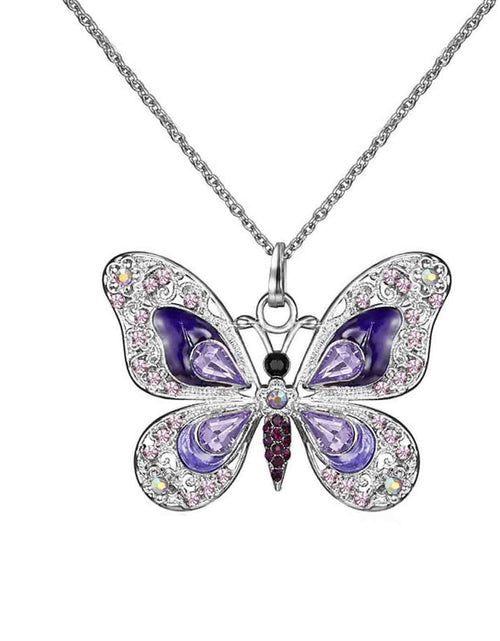 Load image into Gallery viewer, Mothers Day Gifts, Butterfly Necklace, Opal Jewelry Pendant Necklaces for Women, Silver Necklaces Gift for Women,Gift for Birthday Valentine&#39;S Day
