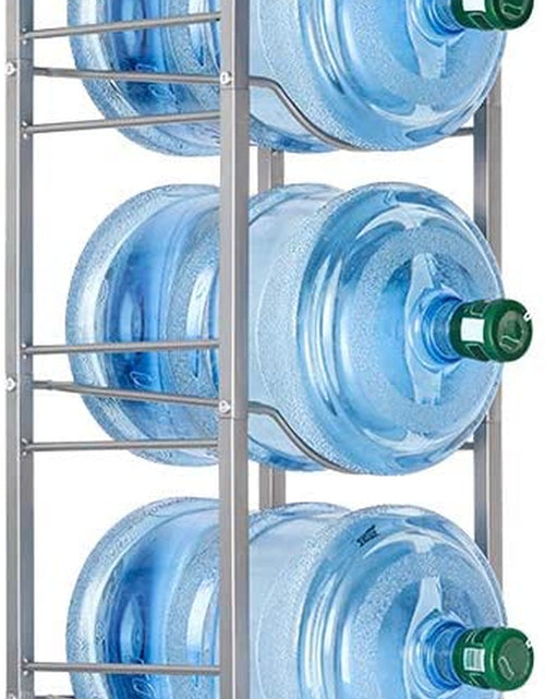 Load image into Gallery viewer, 5-Tier Water Jug Rack, 5 Gallon Detachable Water Bottle Holder for Kitchen, Office, Home, Silver
