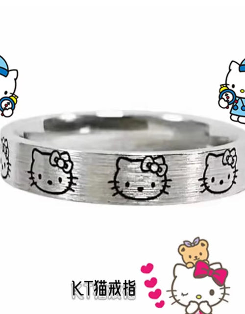 Load image into Gallery viewer, Finger Adjustable Rings Hello Kitty Ring for Women Anime Figure Melody Kuromi Kawaii Gifts for Girls Women
