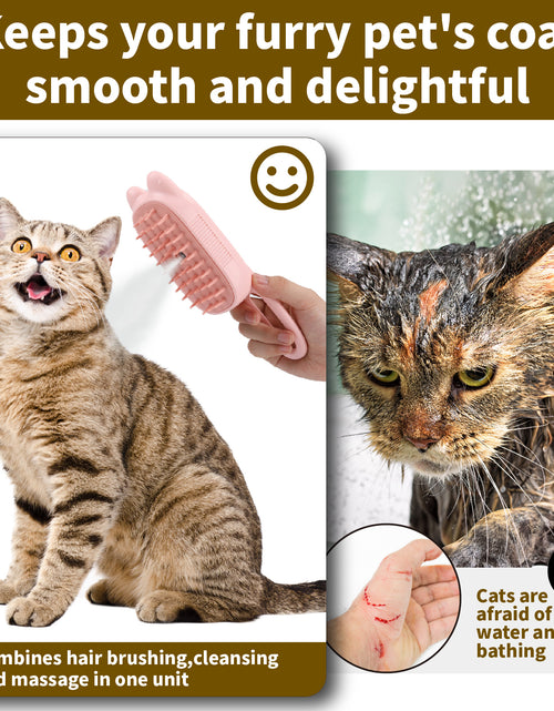 Load image into Gallery viewer, Cat Steam Brush, Cat Claw 3 in 1 Cat Brush with Steam, Cat Steam Brush for Massage, Self Cleaning Steam Cat Brush, Pet Hair Cleaning Brush Comb for Cats Dogs
