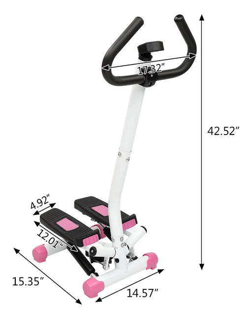 Load image into Gallery viewer, Mini Aerobic Stepper, Stair Climber Twist Fitness Machine with Handle, Pink
