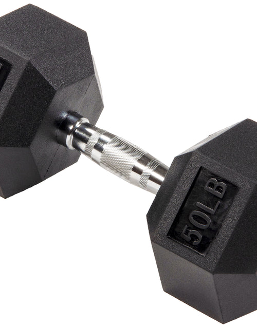 Load image into Gallery viewer, Rubber Encased Hex Dumbbell, Black, 10 Lb
