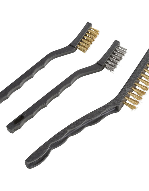 Load image into Gallery viewer, 3-Piece Wire Brush Set for Utility Cleaning, Brass and Stainless Steel Brushes
