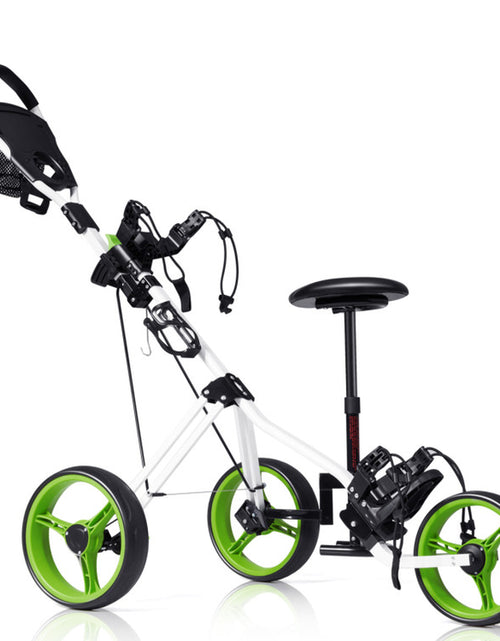 Load image into Gallery viewer, 3 Wheel Folding Push Pull Golf Trolley with Scoreboard Bag
