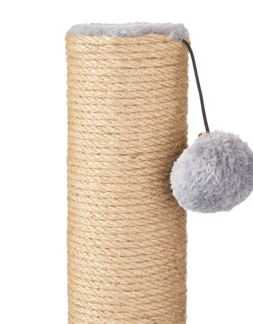 Load image into Gallery viewer, 17&quot;Deluxe Jute Cat Scratching Post with Arch Grooming Massager, Gray, Pack of 1
