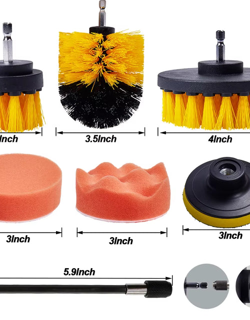 Load image into Gallery viewer, Detailing Brush Set Power Scrubber Drill Brushes Car Polish Pads Car Cleaning Brush for Car Air Vents Rim Dirt Dust Clean Tools
