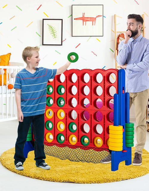 Load image into Gallery viewer, 4-To-Score Giant Game Set 4-In-A-Row Connect Game W/Net Storage for Kids &amp; Adult
