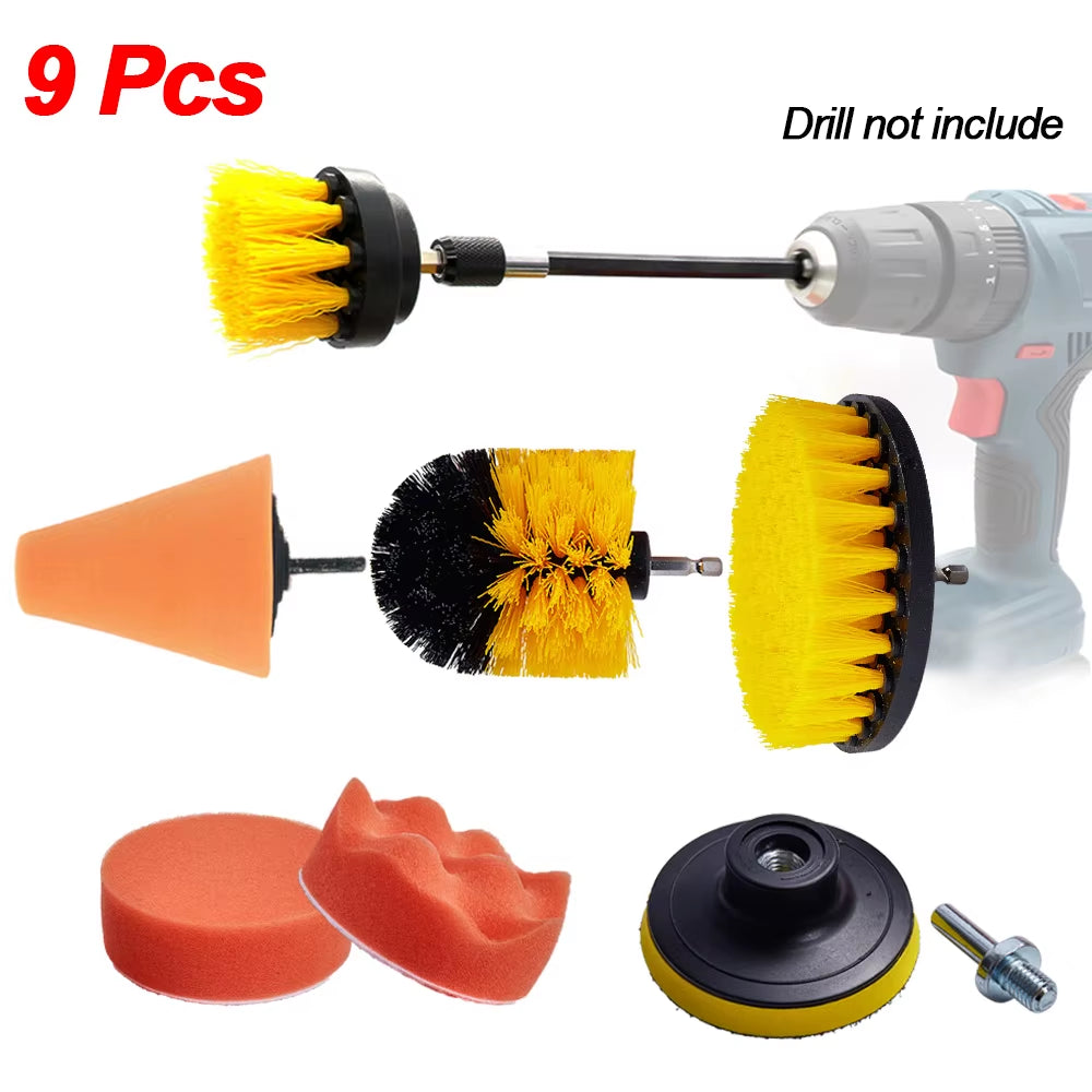 Detailing Brush Set Power Scrubber Drill Brushes Car Polish Pads Car Cleaning Brush for Car Air Vents Rim Dirt Dust Clean Tools