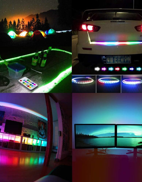 Load image into Gallery viewer, LED Strip Lights USB Powered  Rainbow Color LED Lights Strip LED TV Backlight Strip with RF Remote Color Changing Strip Lights Waterproof IP65 LED Rope Lights LED Lights 2M 6.54FT
