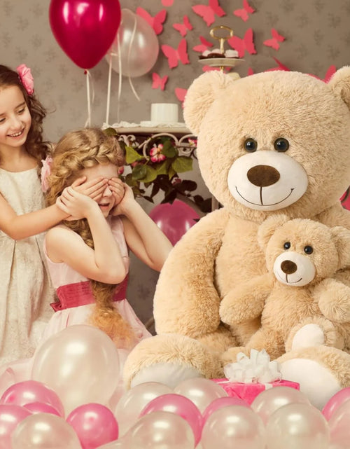 Load image into Gallery viewer, 39&quot; Giant Teddy Bear Mommy and Baby Soft Plush Bear Stuffed Animal Valentines Day Gift for Girlfriend
