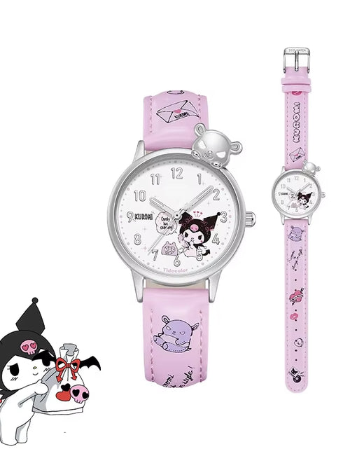 Load image into Gallery viewer, Girls Watch Cute Kuromi Cinnamoroll Quartz Casual Fashion Watch Women Children Birthday Gift Waterproof Watch
