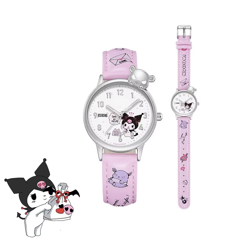 Girls Watch Cute Kuromi Cinnamoroll Quartz Casual Fashion Watch Women Children Birthday Gift Waterproof Watch