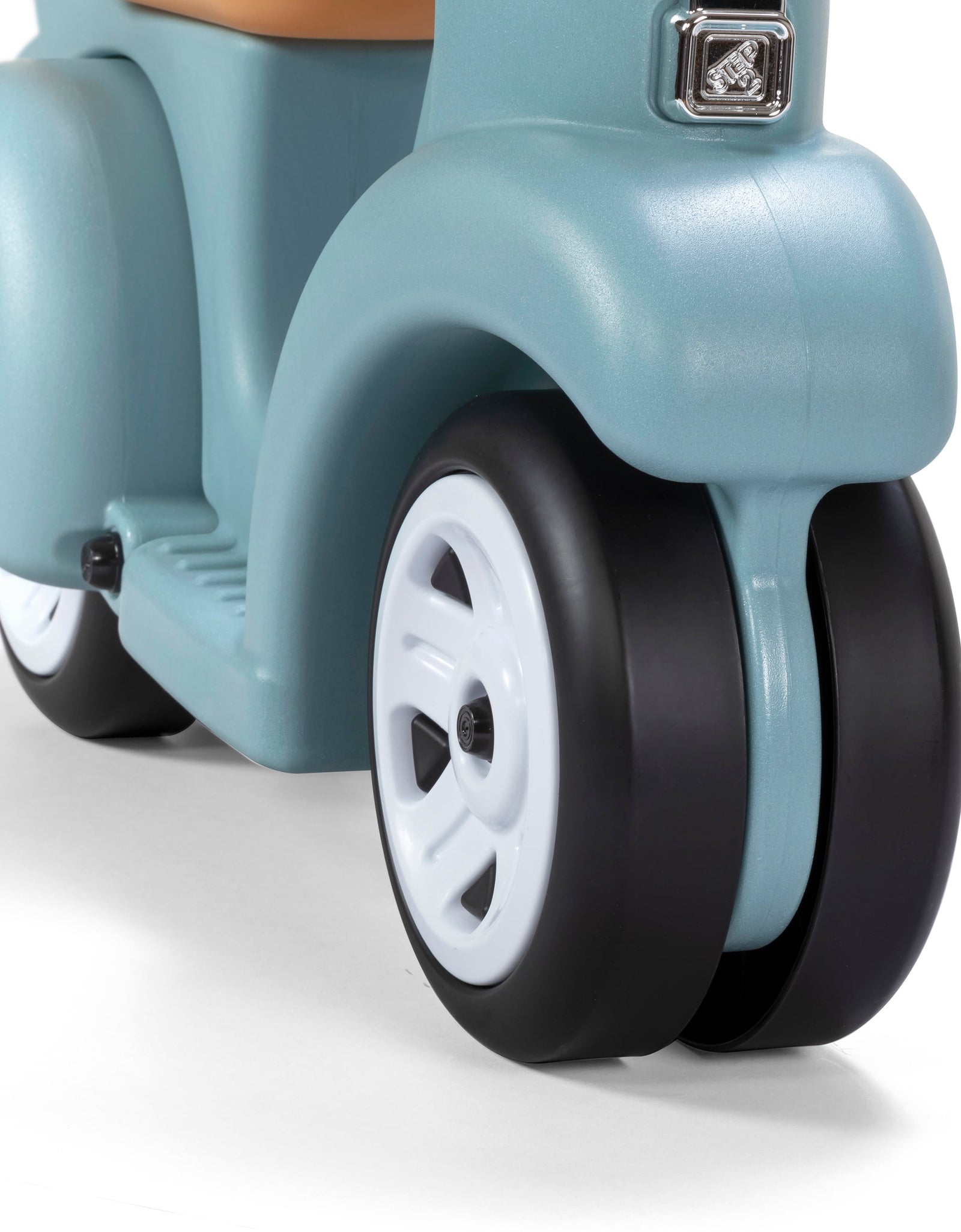 Ride along Scooter Aqua Ride on Toy with Vintage-Style Design, Foot-To-Floor Toddler Scooter with Four Wheels for Extra Stability