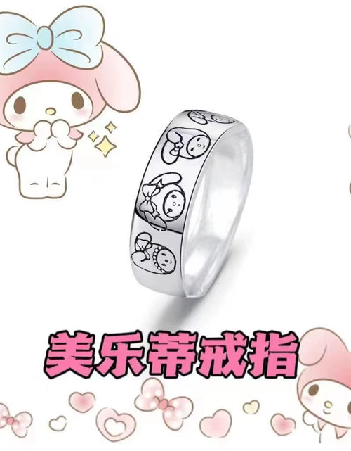 Load image into Gallery viewer, Finger Adjustable Rings Hello Kitty Ring for Women Anime Figure Melody Kuromi Kawaii Gifts for Girls Women
