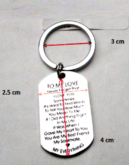 Load image into Gallery viewer, To My Love Keychain Gift for Husband Wife Anniversary Valentines Day Lover Gifts
